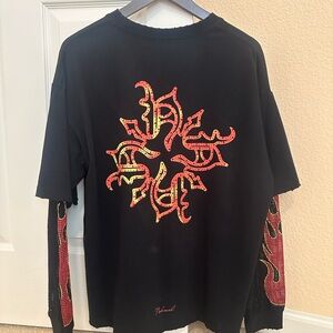 Fire Monogram Mesh Long Sleeve